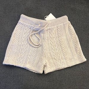 NWT Zara Cable Knit Drawstring Shorts ❄️ Oatmeal/ Beige Color // Size Small